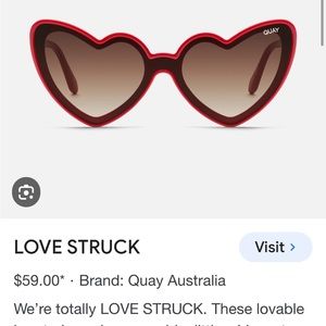 Quay Love struck red heat sunglasses Valentines